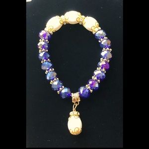 ❤️ 3 for $12 Purple Beaded Stretch Bracelet